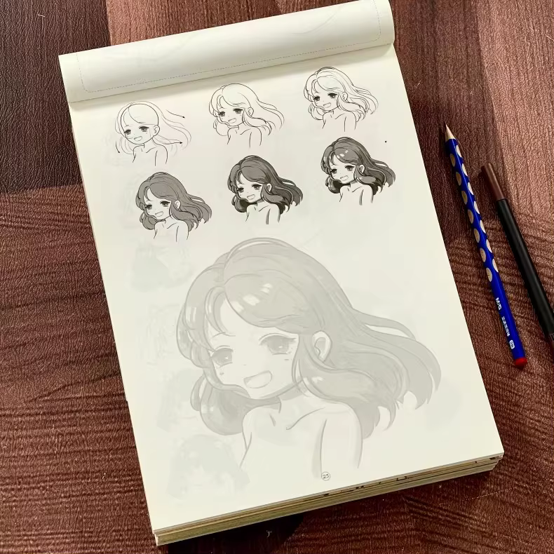Carnet de traçage manga de 72 pages