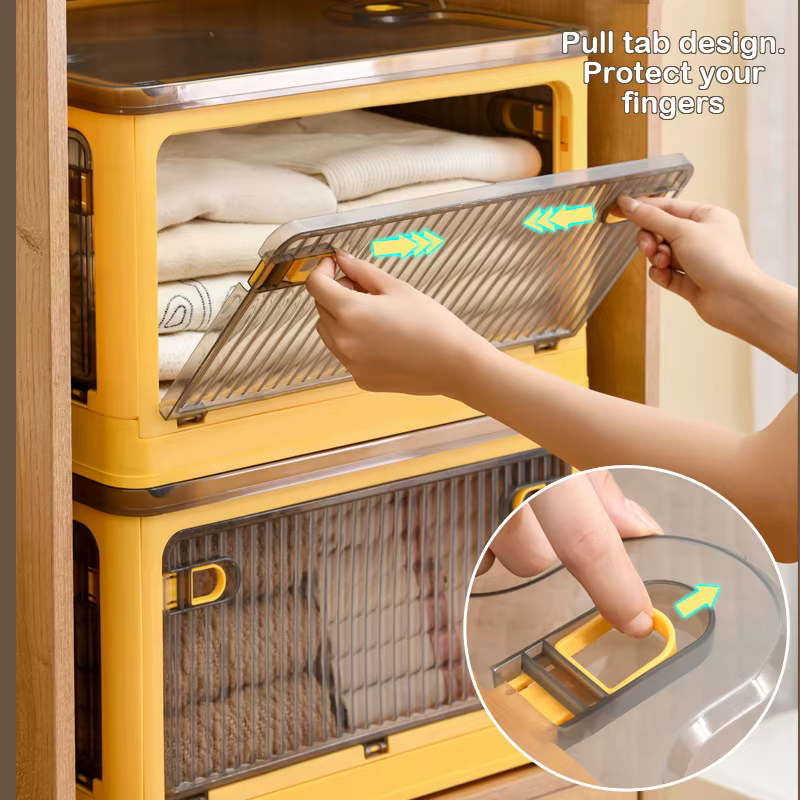 Boîtes de rangement pliantes en plastique Transparent
