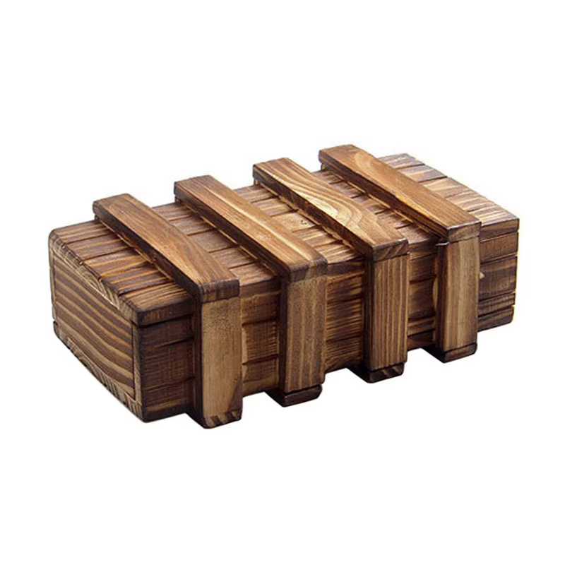Boîte de Puzzle secrète en bois avec compartiment caché pour argent