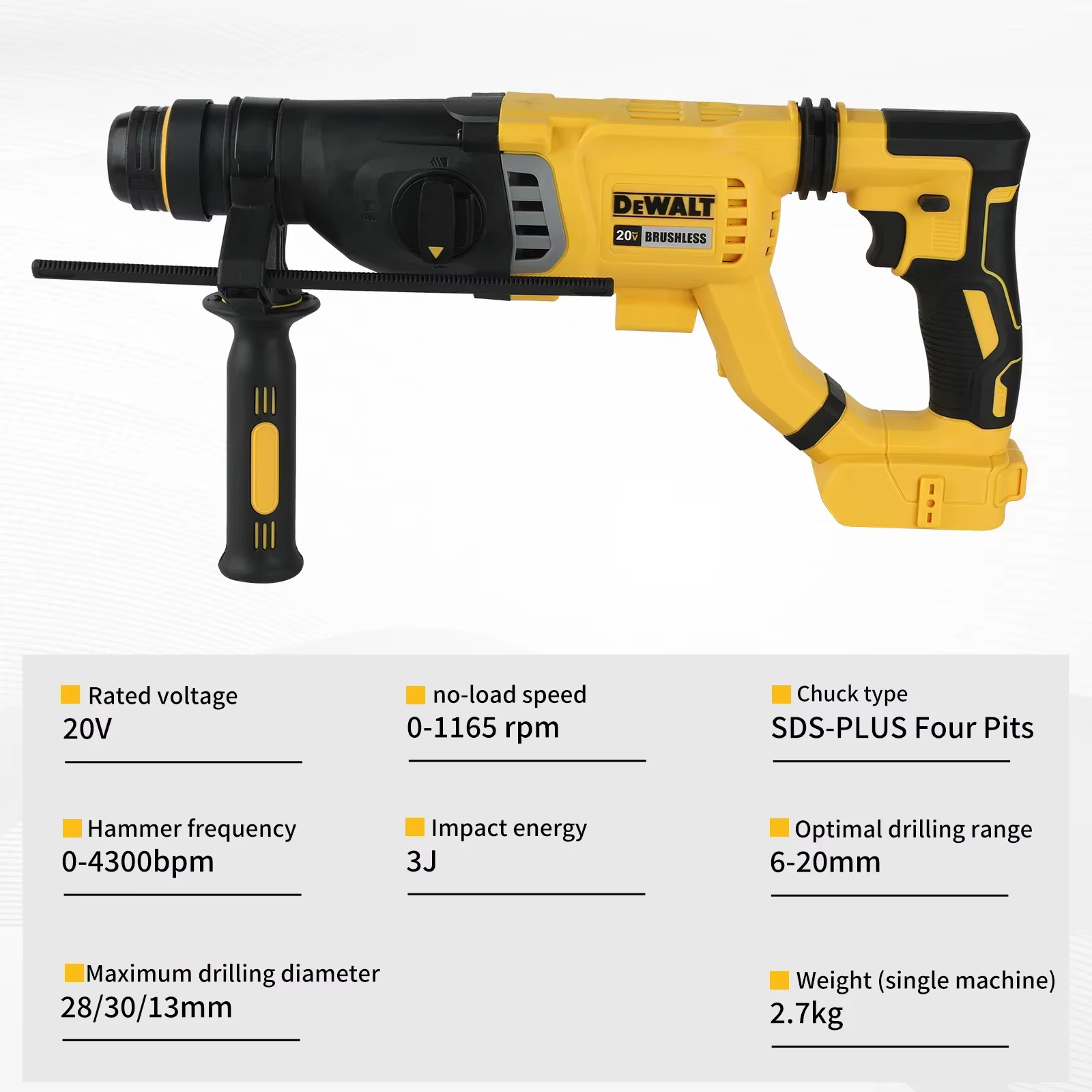 Marteau perforateur rotatif sans fil DEWALT SDS