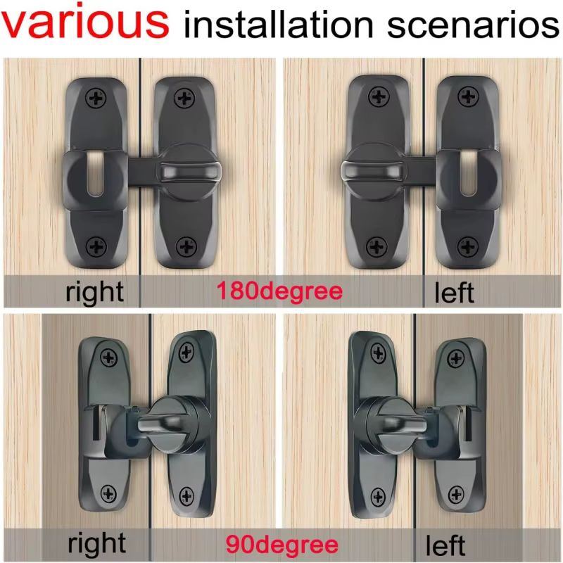 Serrure de porte coulissante à 90/180 degrés
