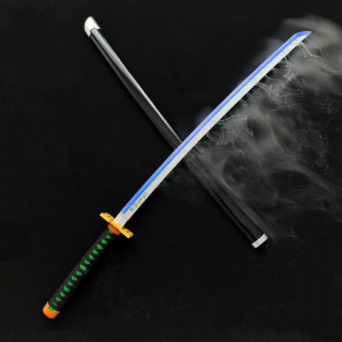 40 pouces fumée lueur démon Slayer Katana Muichirou lumière vapeur épée Anime Cosplay réel japonais