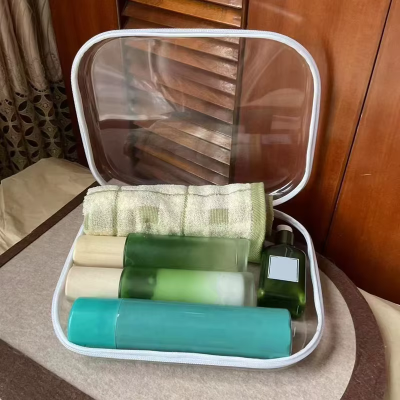 Boîtes de rangement rigides en plastique avec fermeture éclair, empilables, étanches, anti-poussière, transparentes, pour papeterie