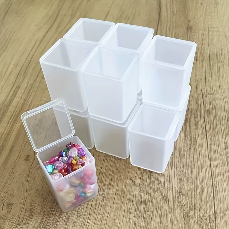 Ensemble de 10 boîtes de rangement en plastique transparent avec couvercles - Contenants d'organisation