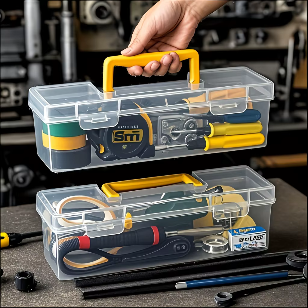 Boîte de rangement portable avec couvercle