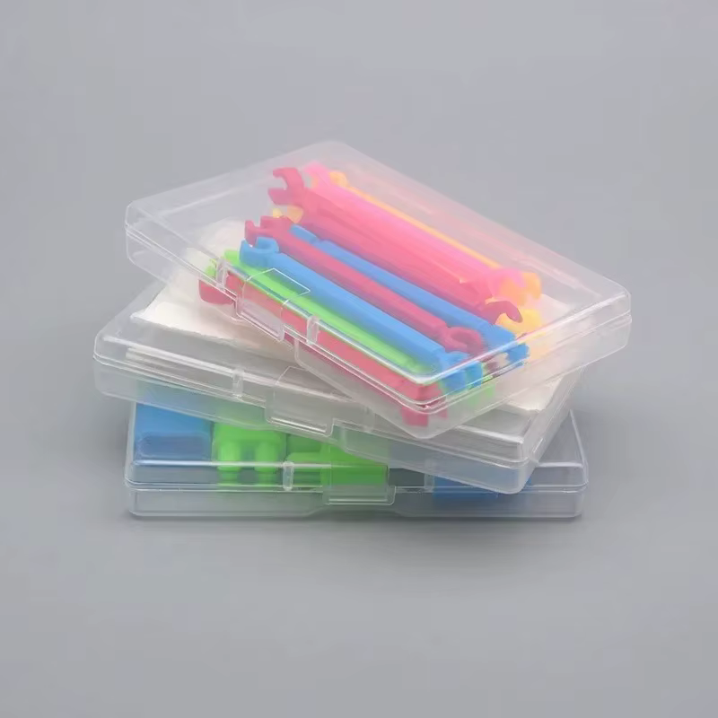 Boîte en plastique transparente rectangulaire pour embouts de tournevis