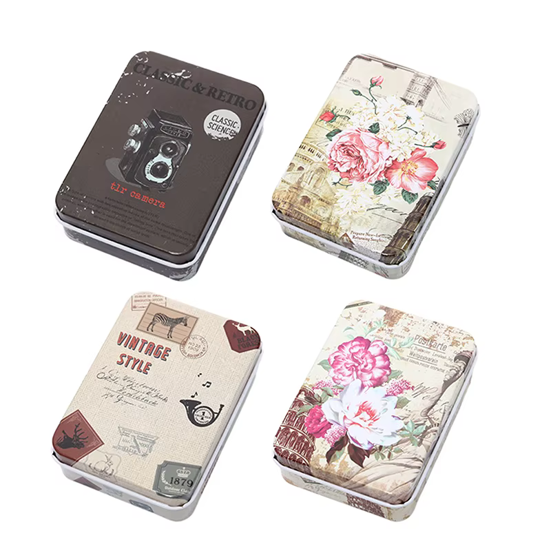 Mini boîte rectangulaire portable avec couvercle