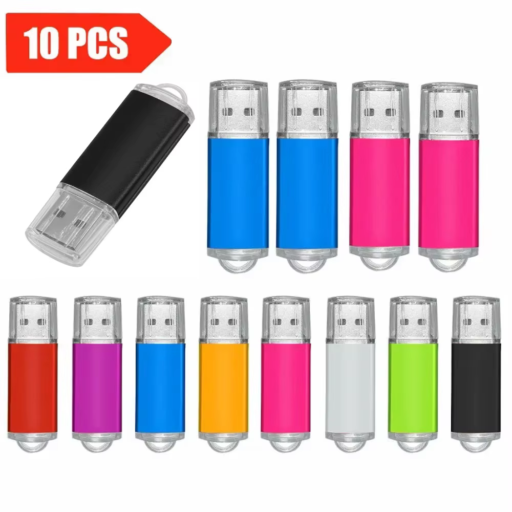 Clé USB personnalisée avec logo, lot de 10, 4 Go, 8 Go, 16 Go, 32 Go, 64 Go, étanche, capacité réelle, disque U, clé USB