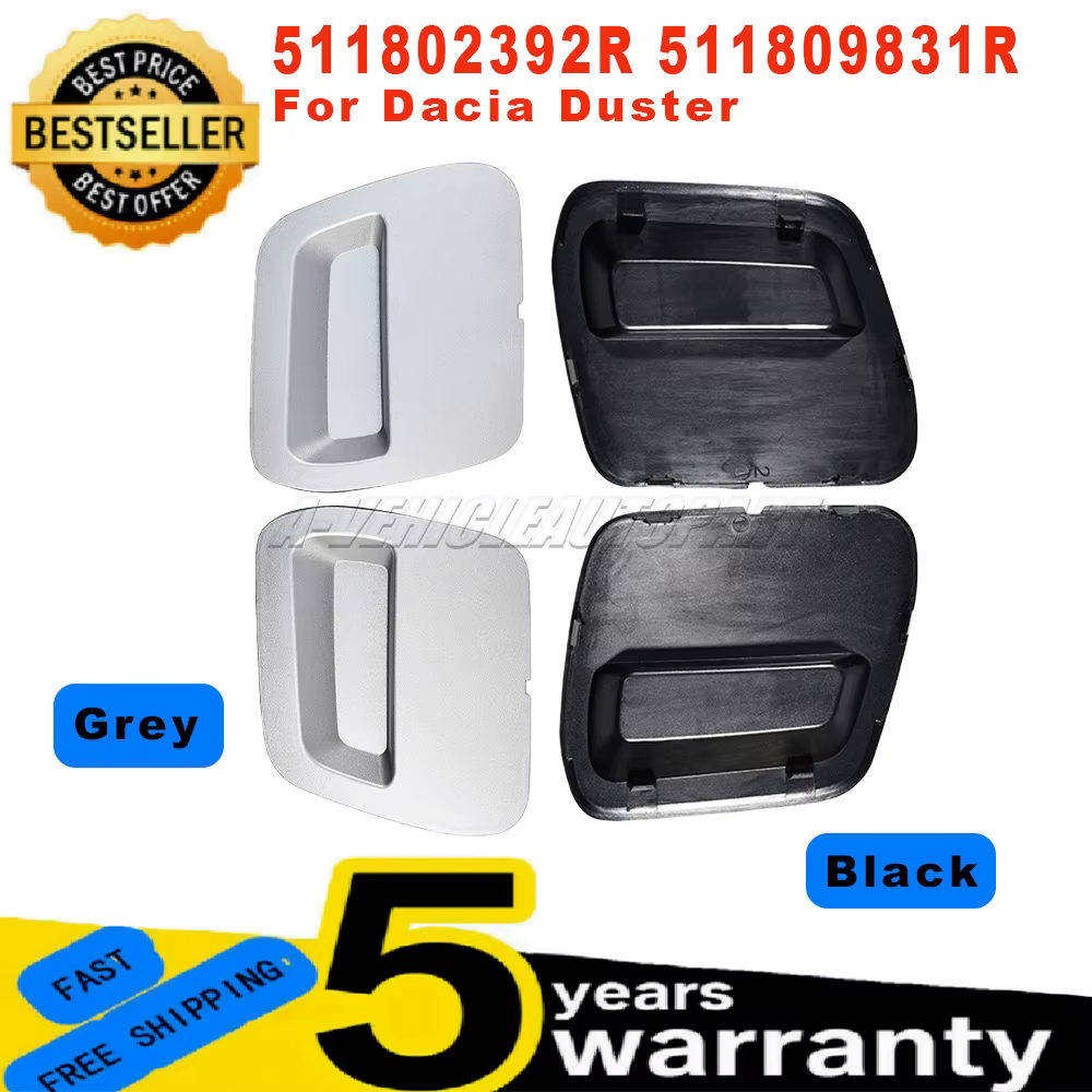 Nouveau 511802392R pour Dacia Duster 2017-2021 1 paire de couvercles d'œil de barre de remorquage avant noir/gris L+R ABS 511809831R Accessoires de voiture