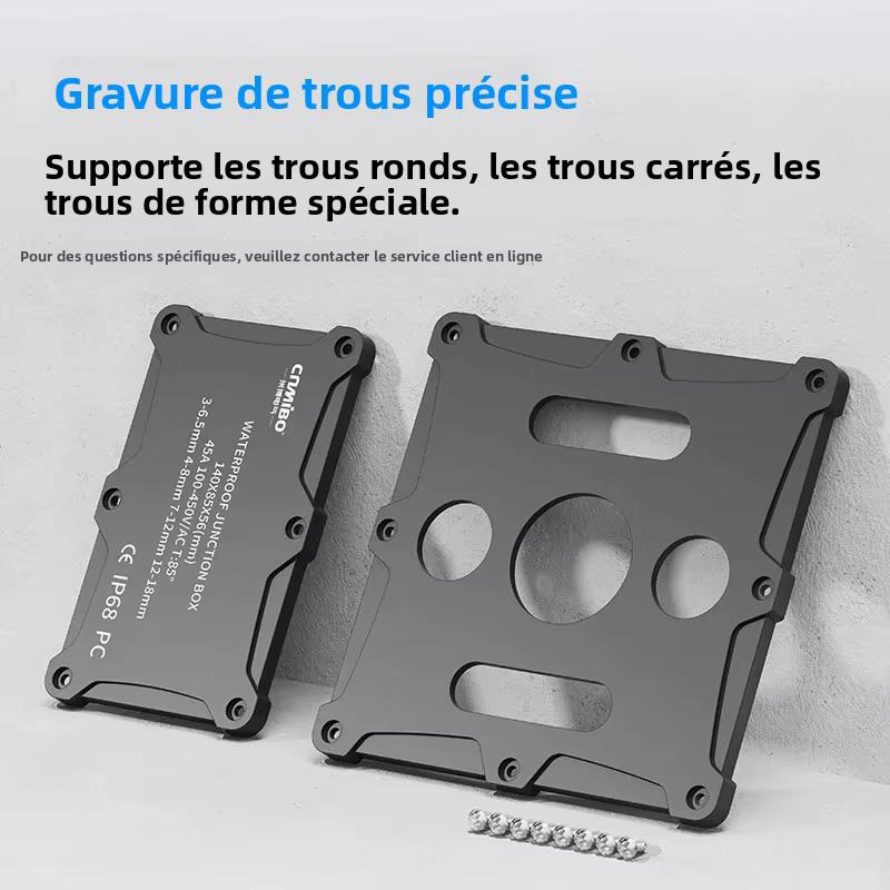 Boîtier de jonction extérieur en plastique noir IP68 étanche