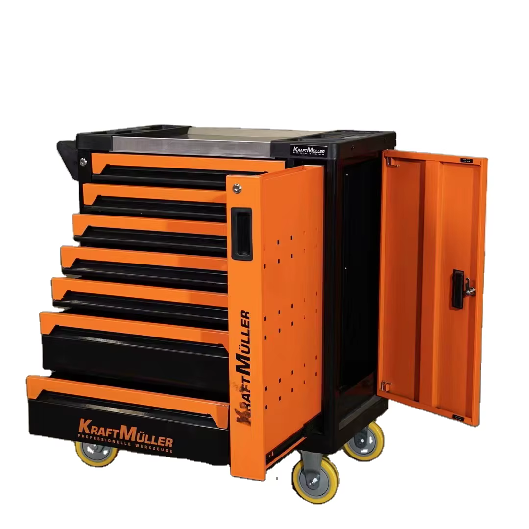 Chariot de rangement en acier robuste à 7 tiroirs avec roulettes