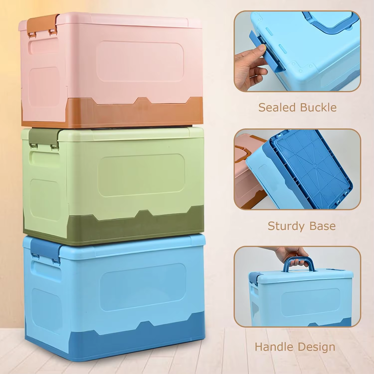 Boîte de rangement pliable avec couvercle