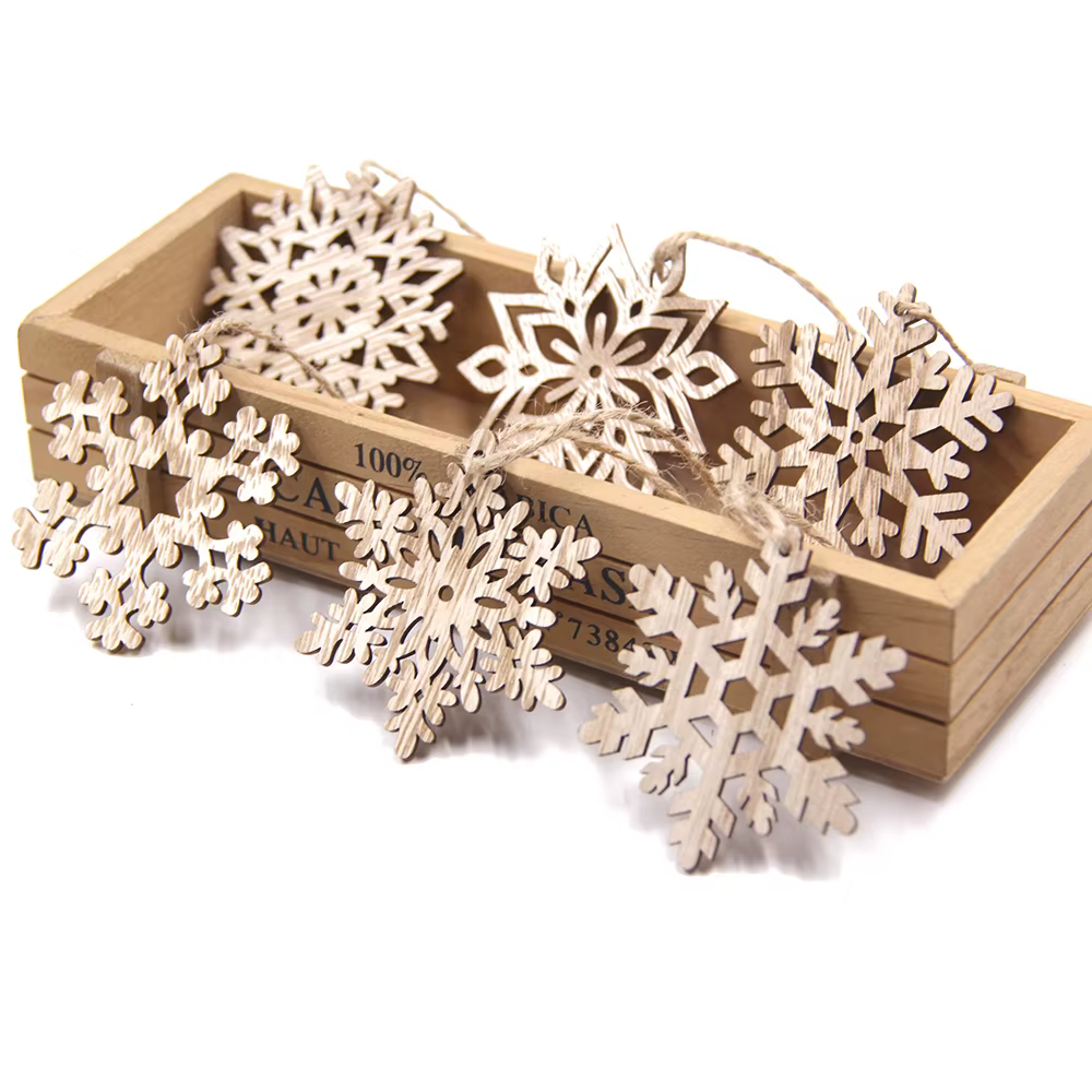Flocon de neige creux en bois pour Noël