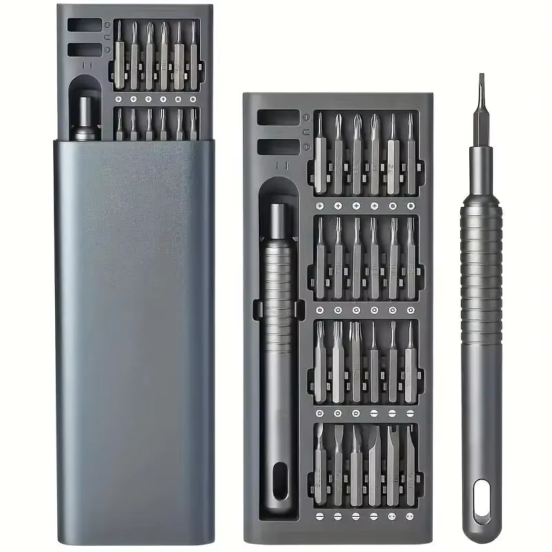 Mini kit de tournevis de précision 25 en 1 avec tête magnétique et boîte de rangement compacte. Facile d'accès et de transport