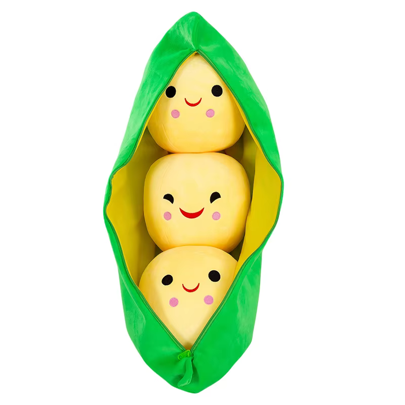 Peluche créative en forme de gousse de pois