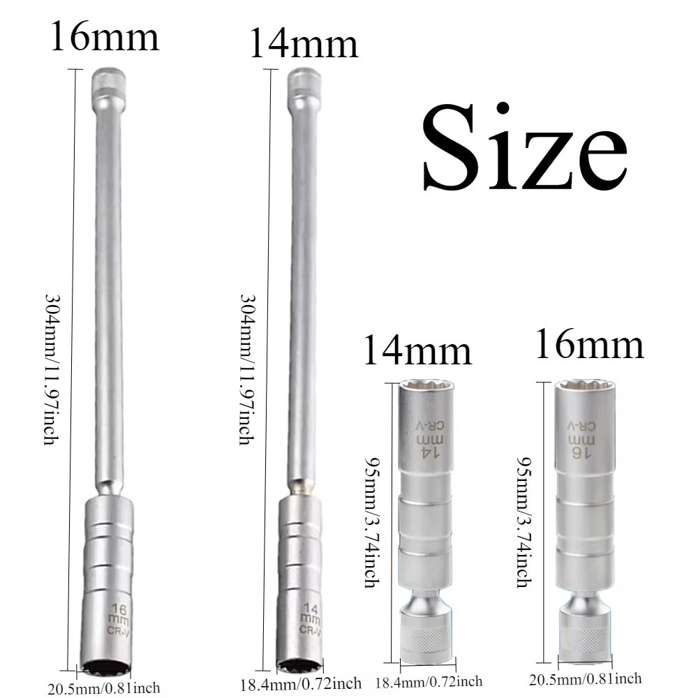1-4 pièces 14mm 16mm prise de bougie clé magnétique