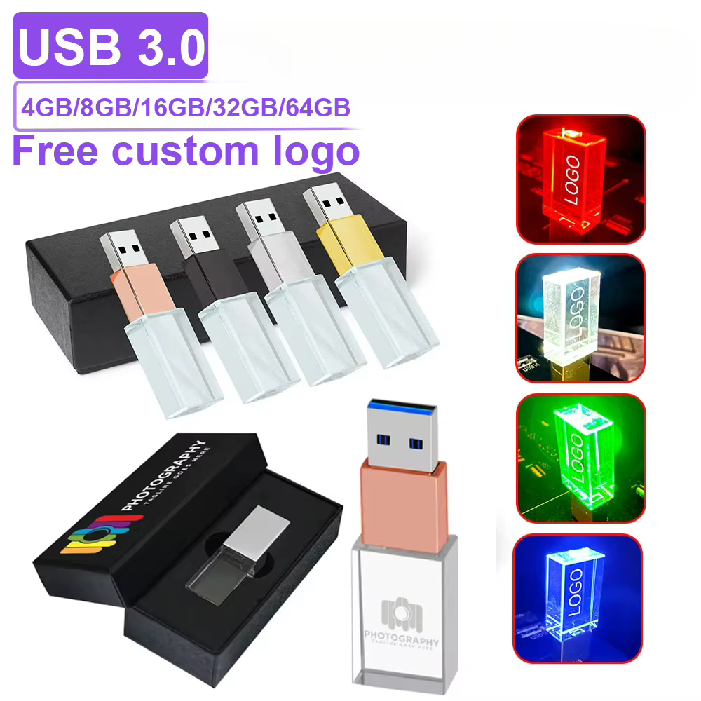 Clé USB 3.0 avec Logo de voiture en cristal, 32 go, LOGO personnalisé gratuit, 64 go 128 go, modèles personnalisés, clé USB, disque U 16 go