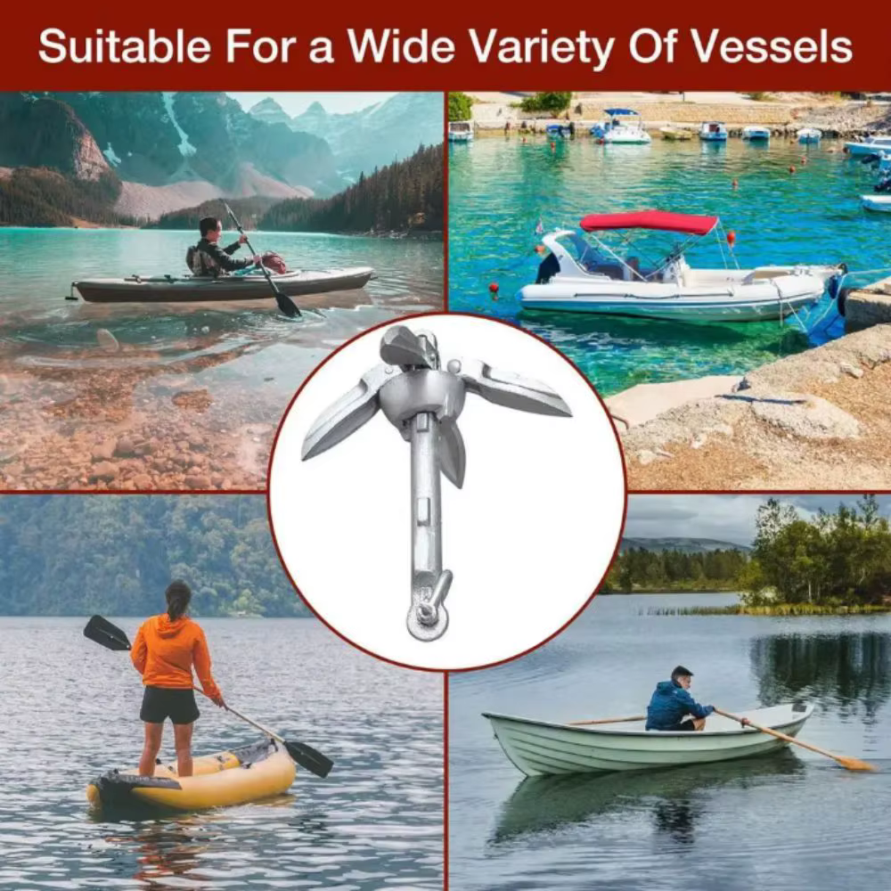 Outil de grappinage pliable en acier au carbone, acier galvanisé, conception compacte, outil marin portable, outil pliable