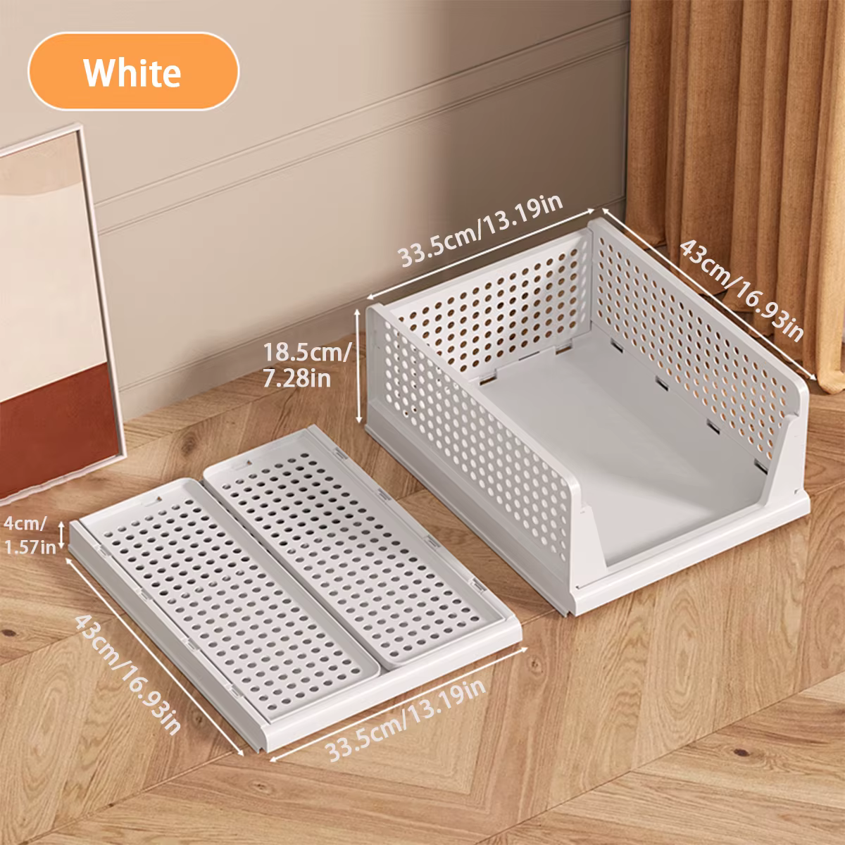 Panier de rangement empilable en plastique