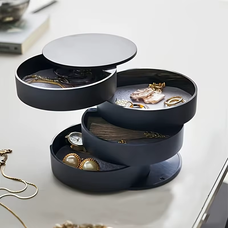Boîte de rangement rotative multi-couches ITECHJOY avec couvercle pour accessoires de cheveux