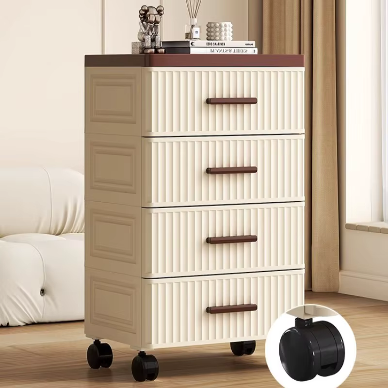 Armoire de rangement haute en plastique à tiroirs