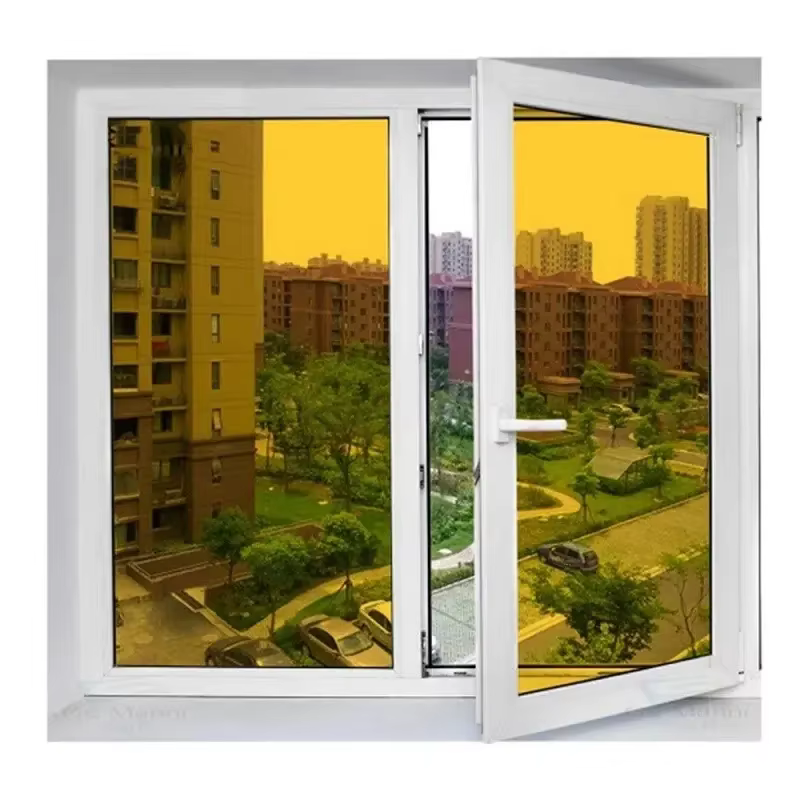 Film auto-adhésif transparent pour fenêtre en verre jaune, prévention des UV, bricolage, fête de Noël, construction, maison, autocollants de décoration colorés