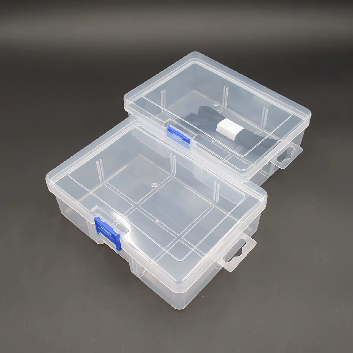 Boîte en plastique transparente rectangulaire pour embouts de tournevis
