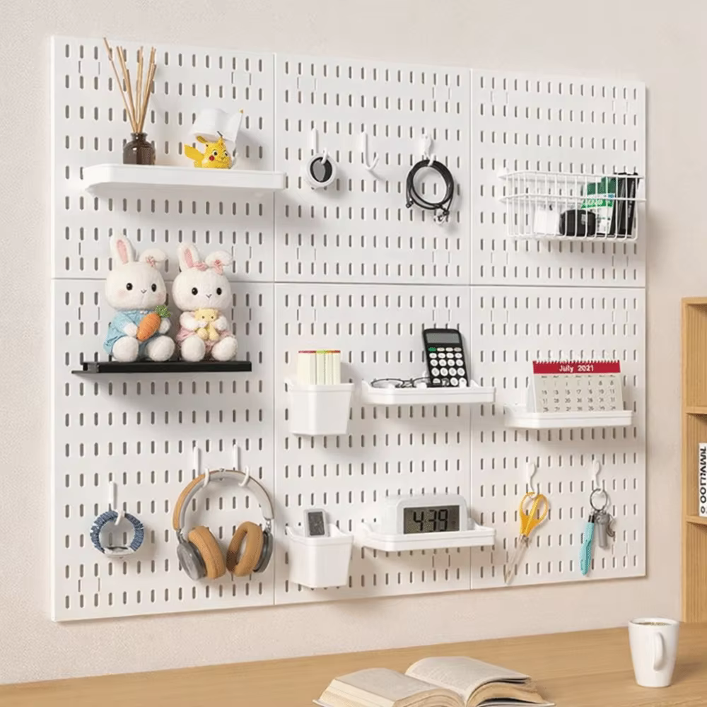 Panneau de rangement mural avec crochets