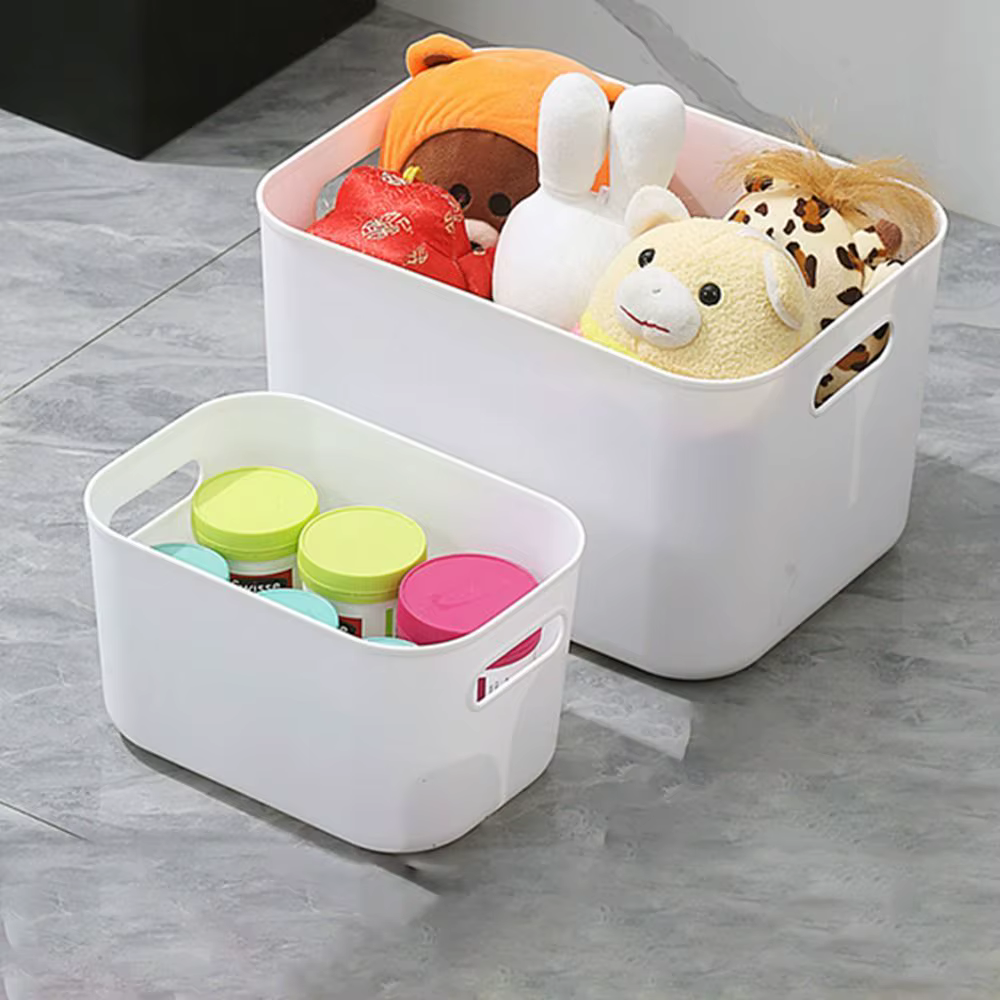 Boîte de rangement empilable avec poignée de couvercle