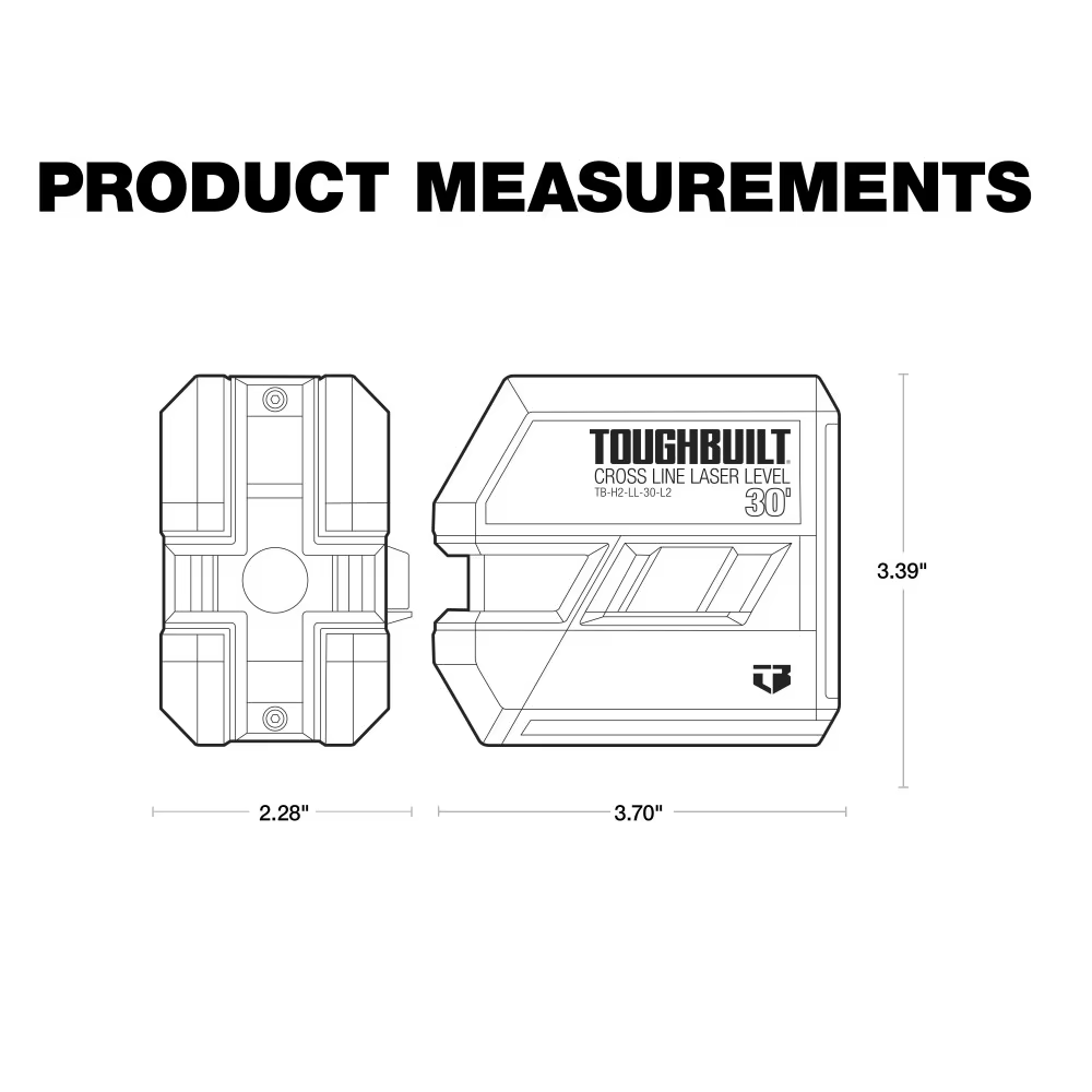 TOUGHBUILT TB-H2-LL-30-L2 30 pieds faisceau vert auto-nivelant niveau Laser lignes transversales outil électrique accessoires Architecture