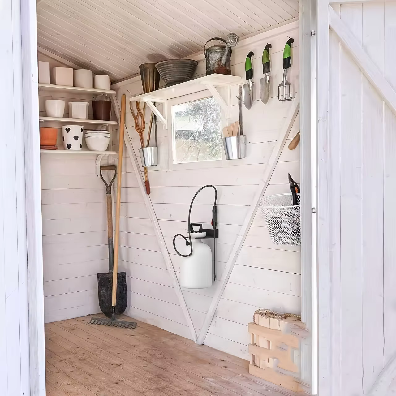 Support pour pulvérisateur de jardin | Organisateur et rangement mural pour outils