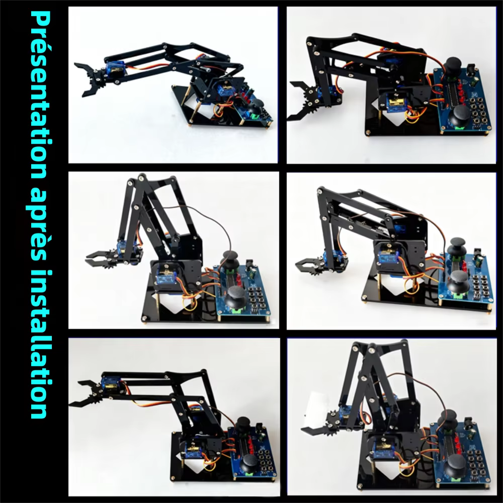 Kit de Construction Bras Robotique Noir DIY - Apprendre Soudure