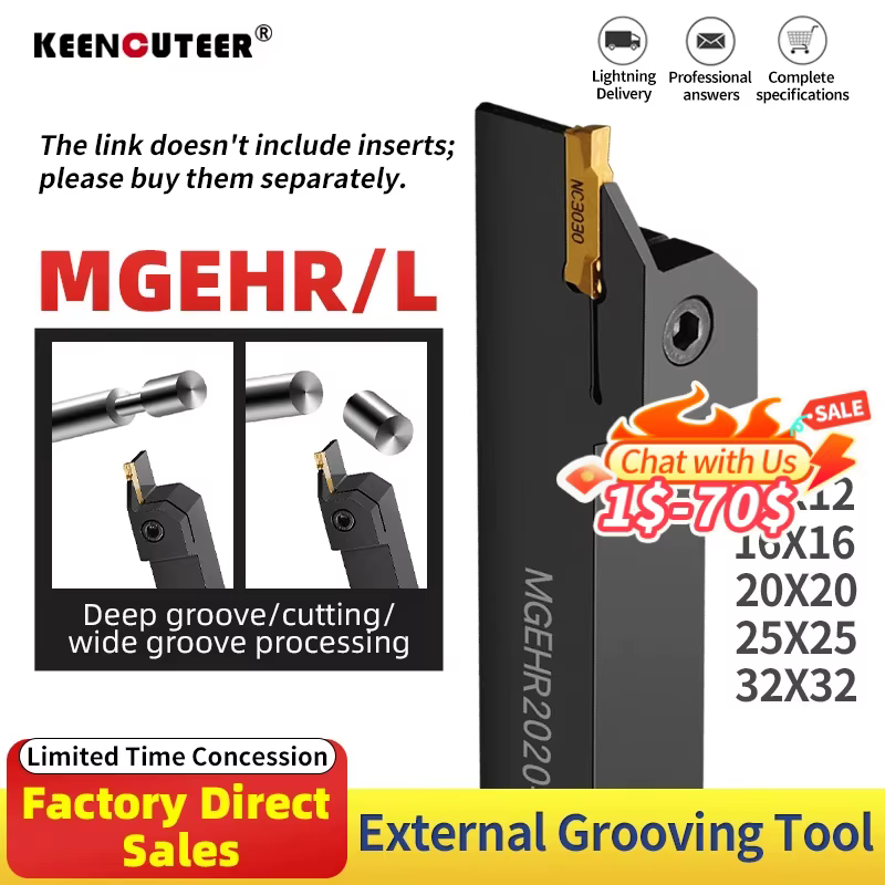 Série complète Porte-Outil À Rainurer MGEHR1212 MGEHR1616 MGEHR2020 MGEHR2525 carbure insert De Rainurage MGMN150 MGMN20