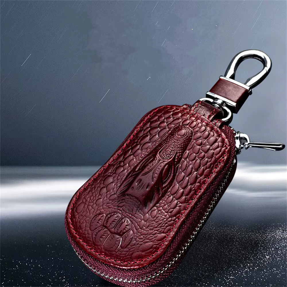 Mini étui à clés de voiture en cuir pour hommes, porte-clés de poche, sac à fermeture éclair de grande capacité, support, évaluateurs, prédire, mode