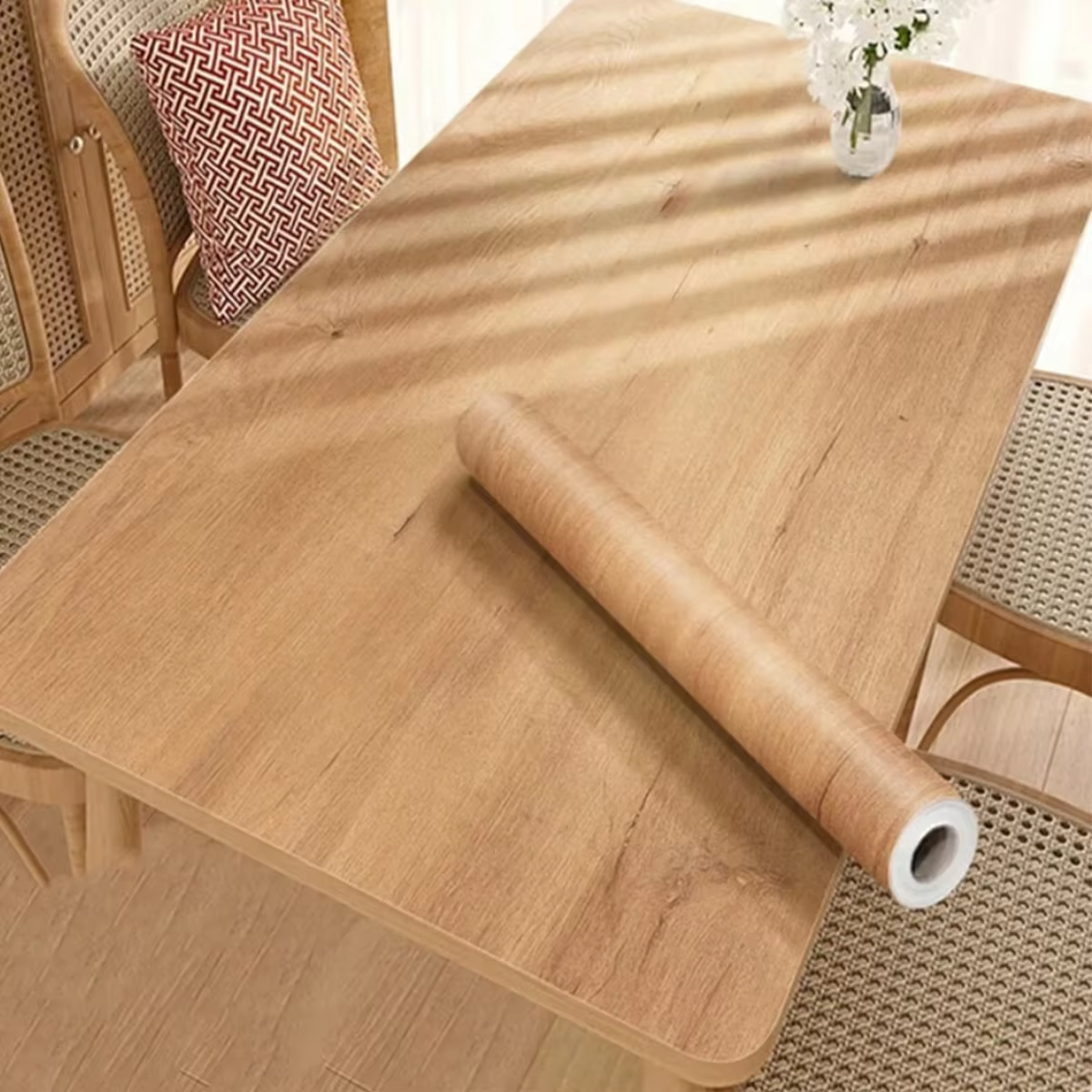 Papier peint auto-adhésif imperméable en PVC, en rouleaux, pour meubles et armoires, film décoratif en vinyle, autocollants à grain de bois pour la décoration de la maison