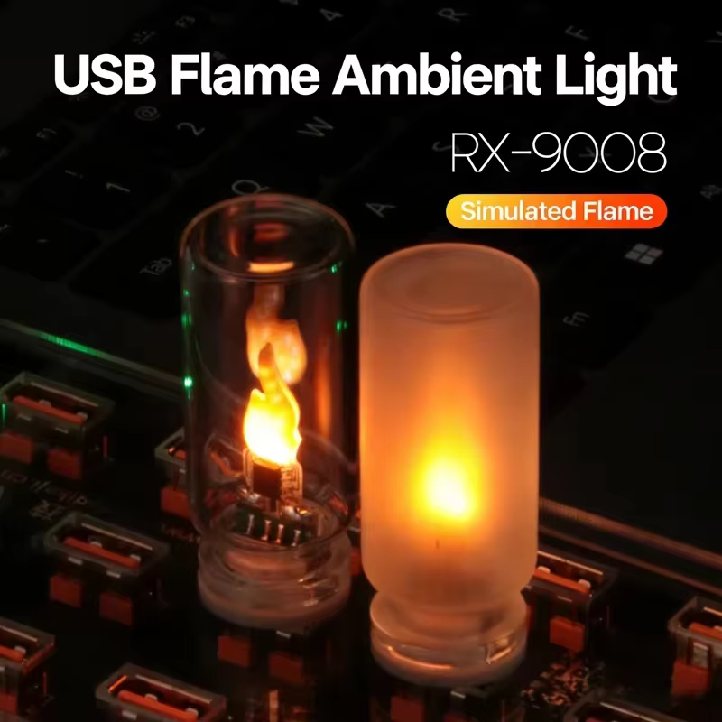 Lampe de chevet USB à flamme vacillante LED