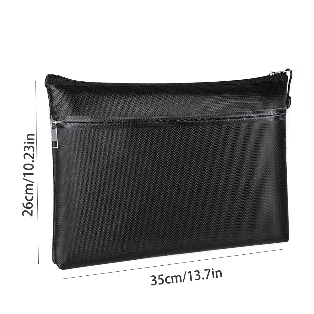 Sac de rangement double compartiment ignifuge et étanche avec fermeture éclair