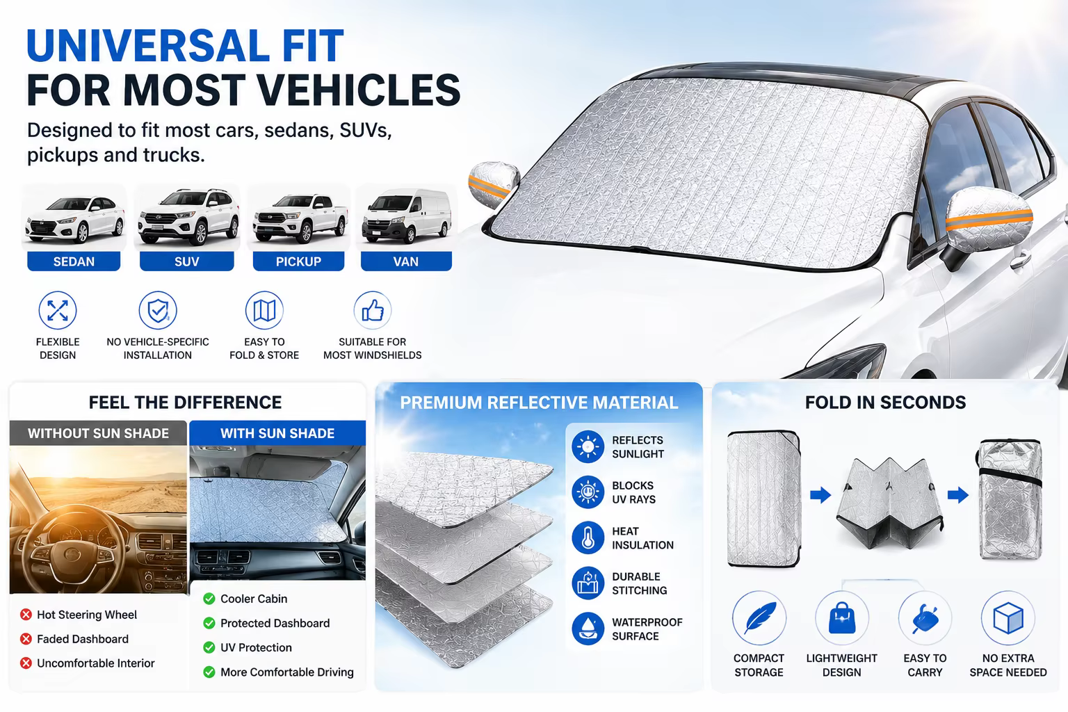 Protection pare-brise hiver pour voiture