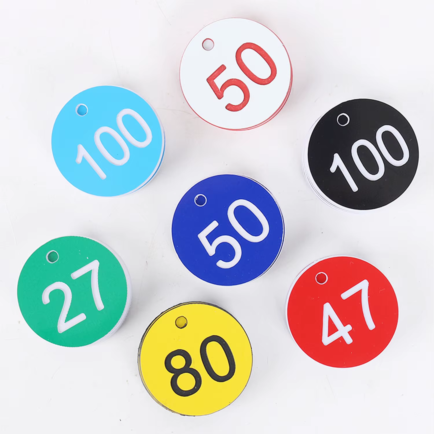 Étiquettes rondes à chiffres 1-50 pièces