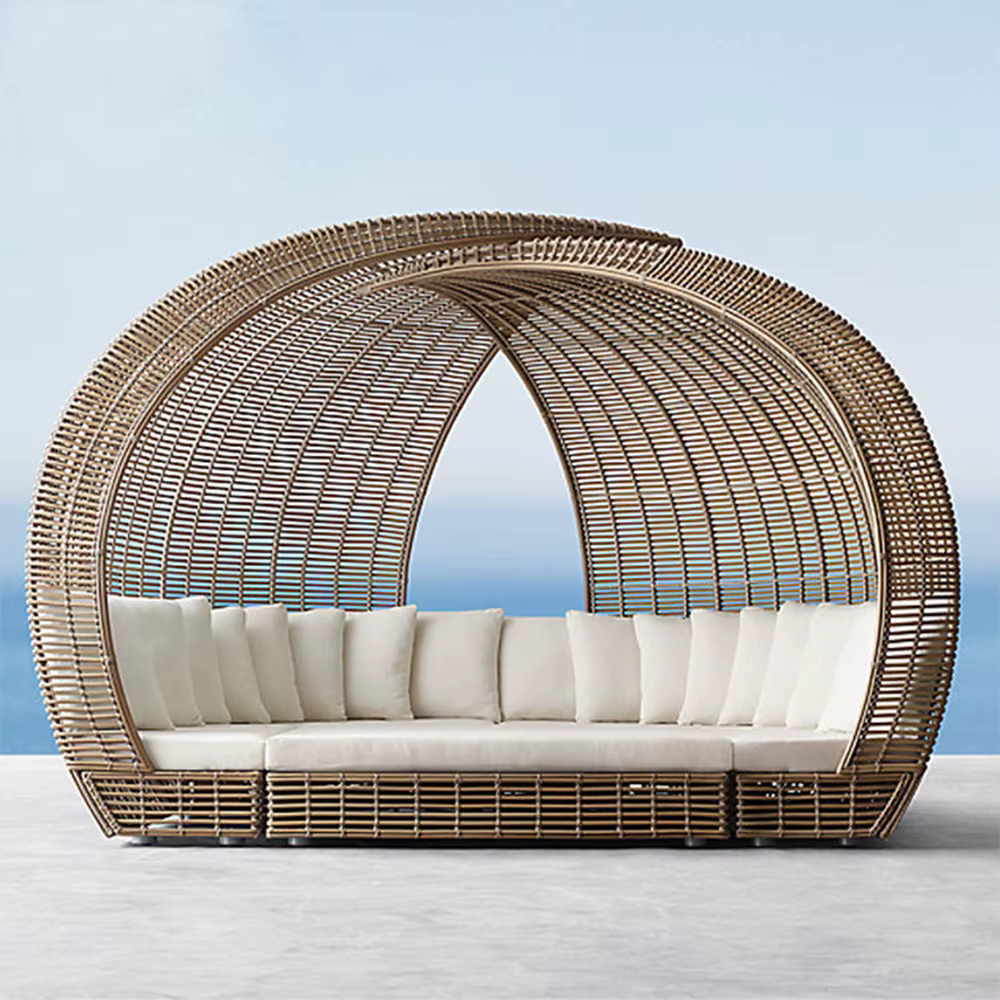 Fauteuil inclinable d'extérieur de luxe personnalisé en rotin