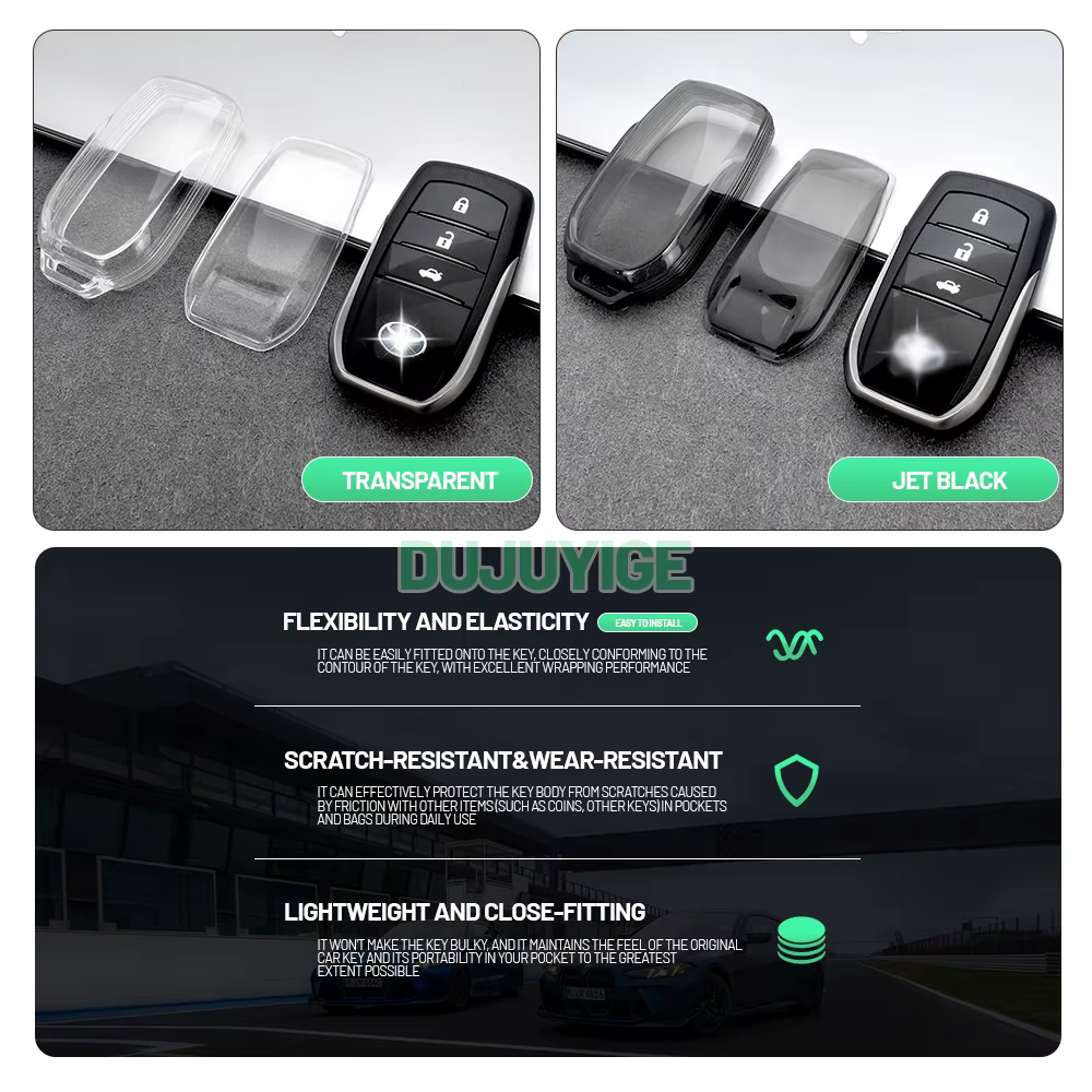 Étui pour clé de voiture en TPU transparent