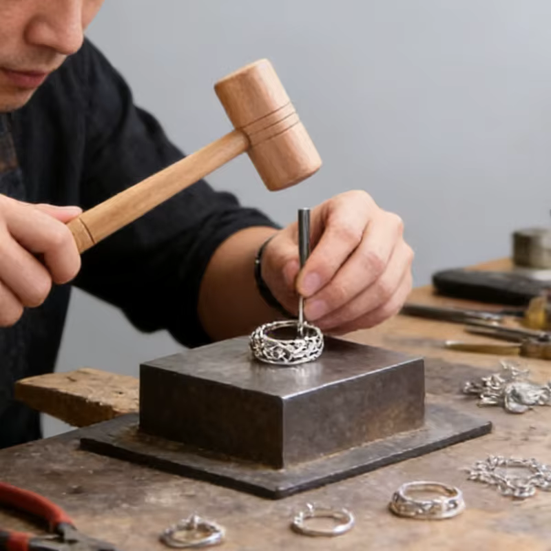 Marteau en bois - Outil de réparation de bijoux pour l'or