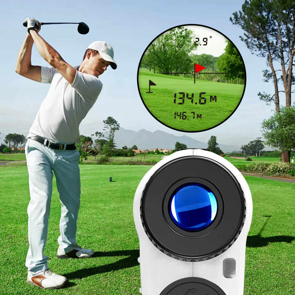 Télémètre laser de golf REVASRI rechargeable 600M/1000M avec grossissement 6X, télescope monoculaire pour sports de plein air
