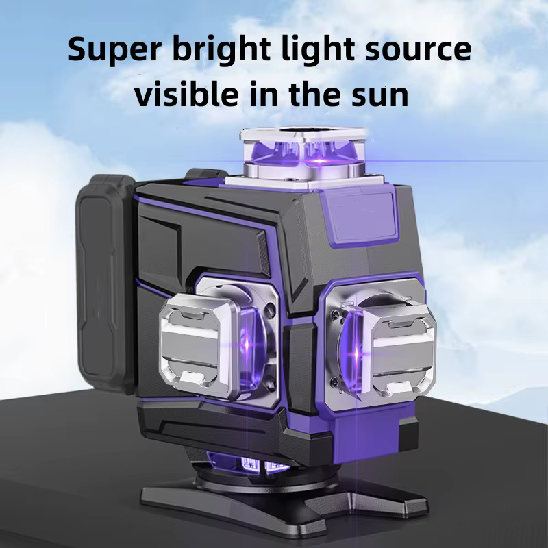 Niveau laser 12/16 lignes 3D/4D faisceau lumineux violet auto-nivelant