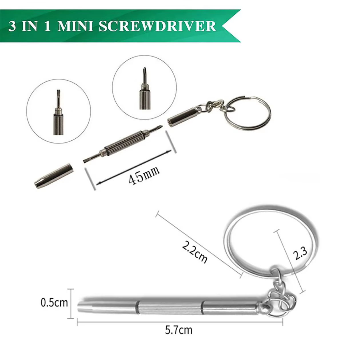 1/2 pièces Mini tournevis 3-en-1 pour lunettes