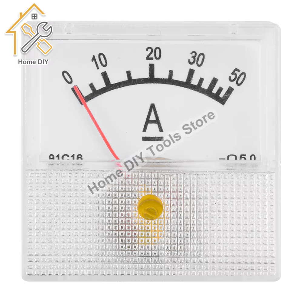 Ampèremètre DC Analogique Courant Mètre Panneau Pointeur Mécanique Type 10A 20A 30A 50A Tension