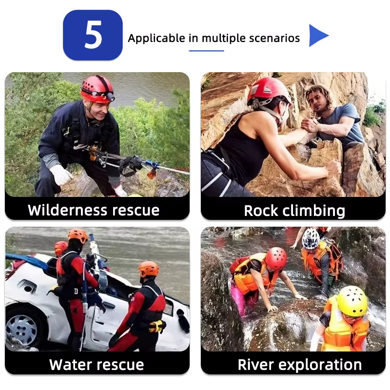 Casque de sauvetage aquatique extérieur antichoc avec ventilation respirante, circonférence de tête réglable, base fixe multifonctionnelle