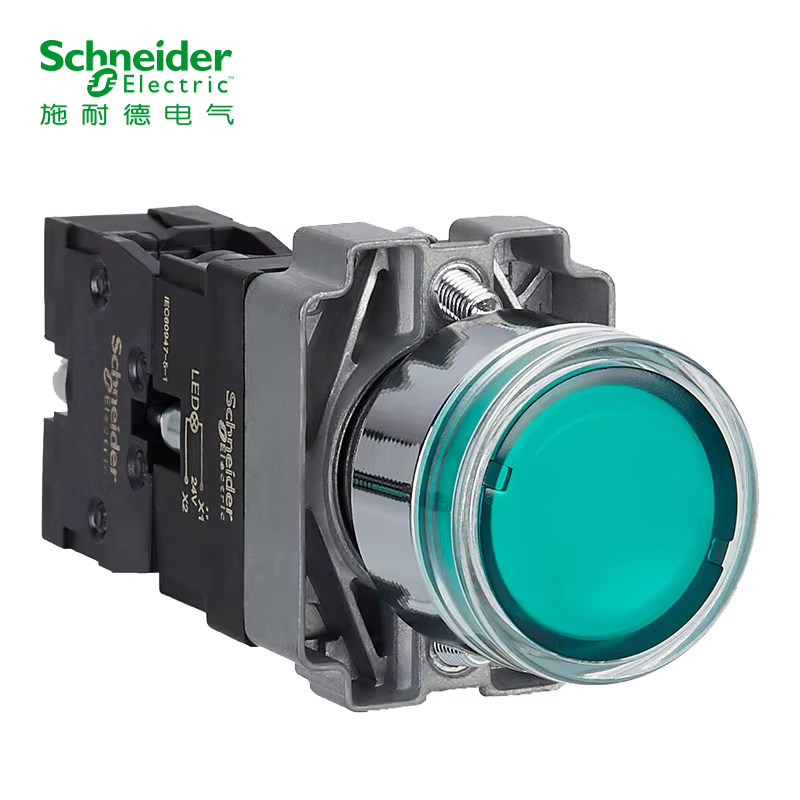 Schneider Electric interrupteur à bouton-poussoir lumineux à réinitialisation automatique XB2BW33B1C vert normalement