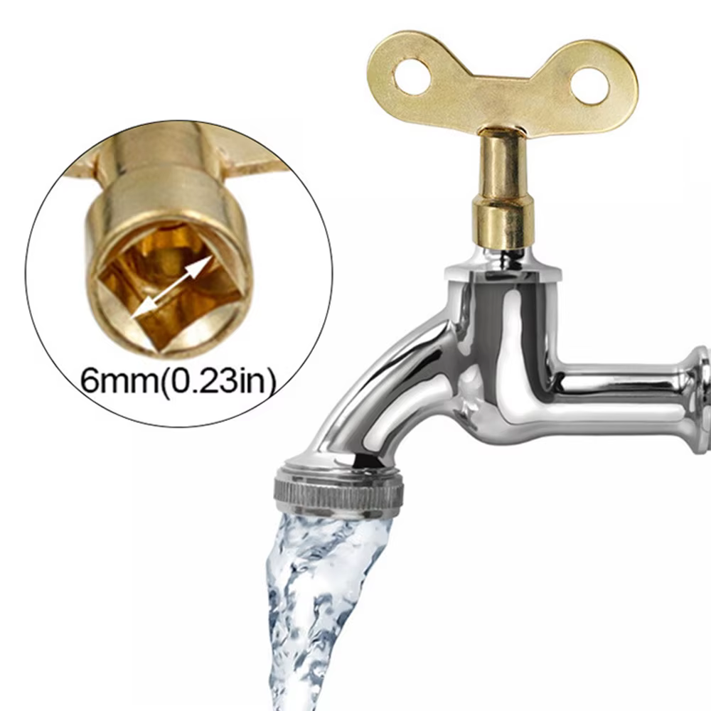 Clé de robinet pour bobine de douille carrée de 6mm