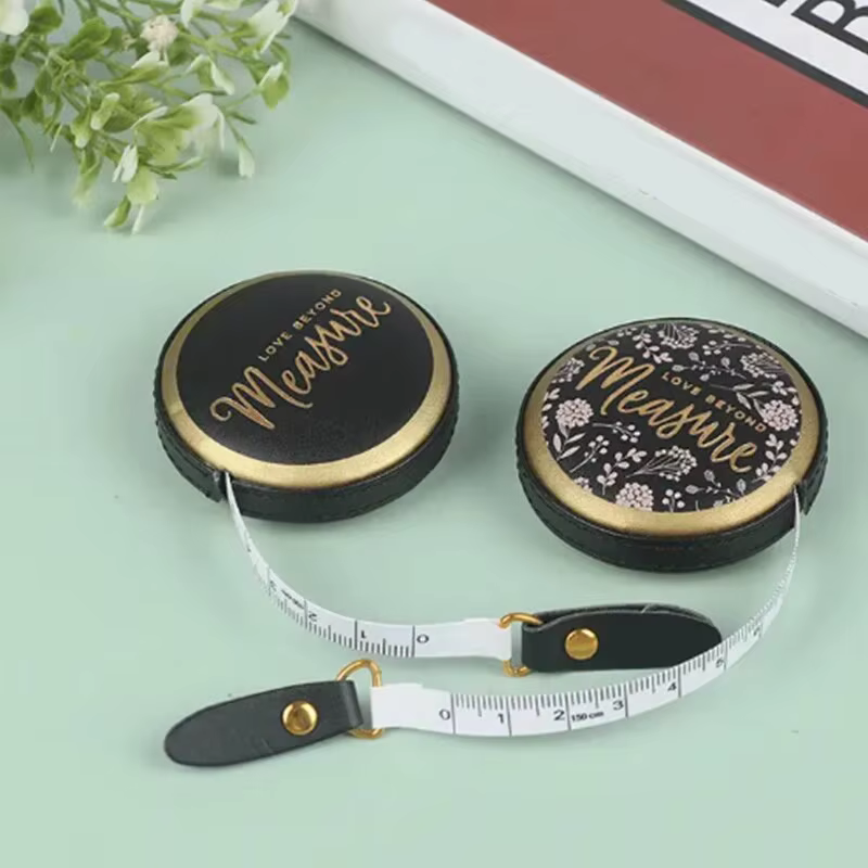 Mini ruban à mesurer en cuir PU Vintage rétractable